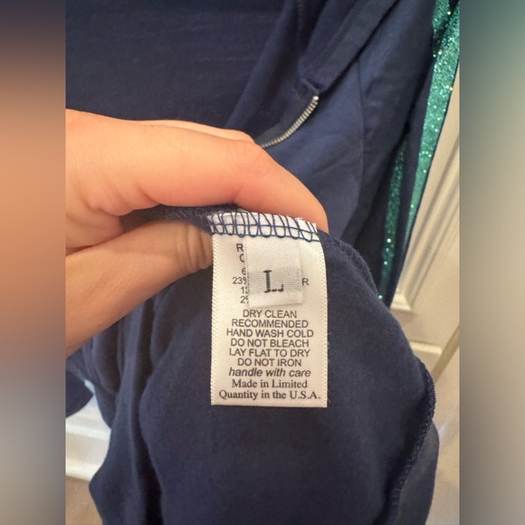 Michael Lauren Large Blue With Aqua Shimmer Zip-Up Hoodie. 💙⚡️ - Picture 4 of 5